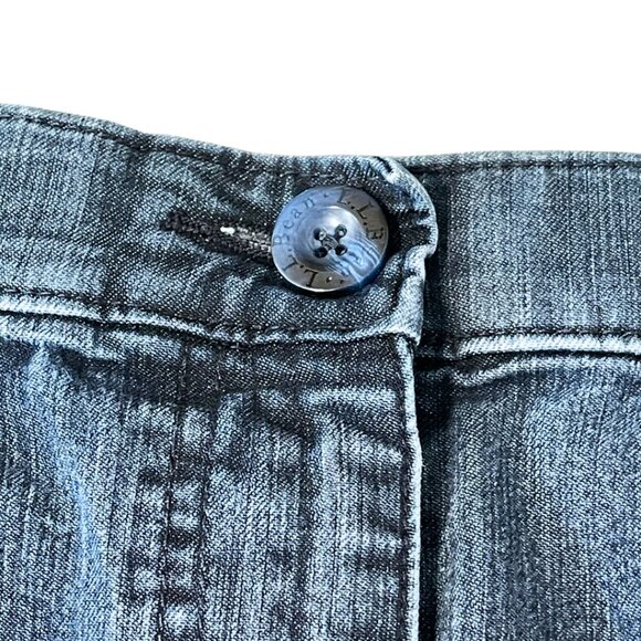LL Bean Dark Wash Classic Fit Knee Length Boho Denim Skirt Womens Size 6 Stretch - Picture 3 of 11